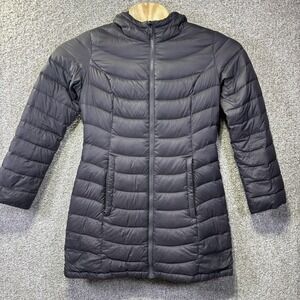 The North Face Jacket Womens Medium Gray 550 Down Hooded‎ Long Puffer Parka Coat